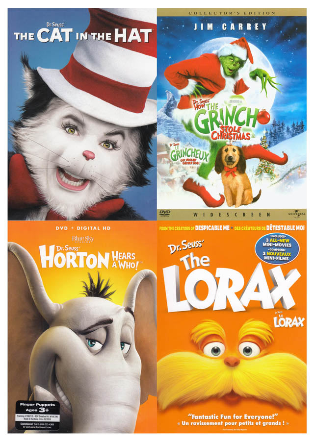 Dr Seuss Pack Cat In The Hat Grinch Stole Christmas Horton Hears A Who Lorax Bilingual