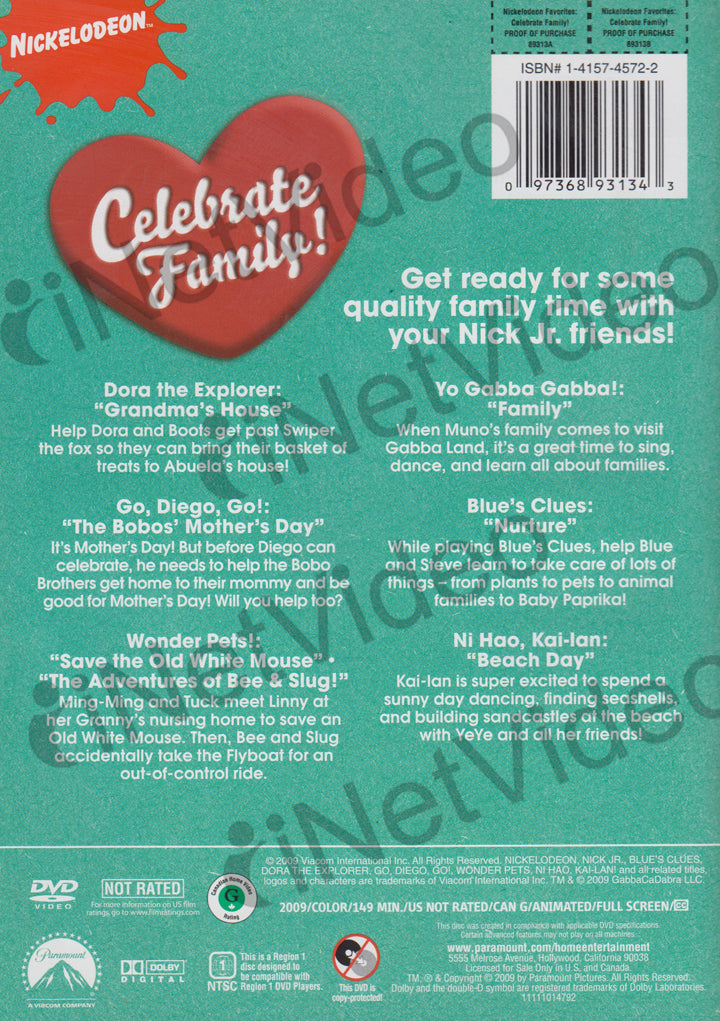 Nickelodeon Celebrate Family on DVD Movie