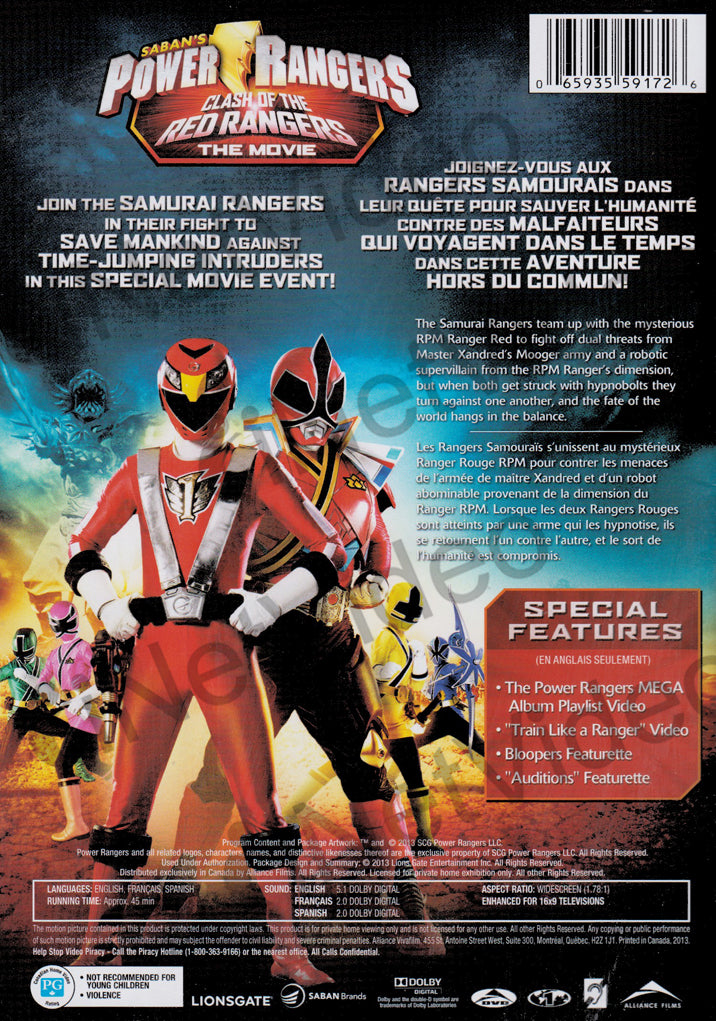 Power - Clash Of The Red Rangers (The Movie) on DVD Movie