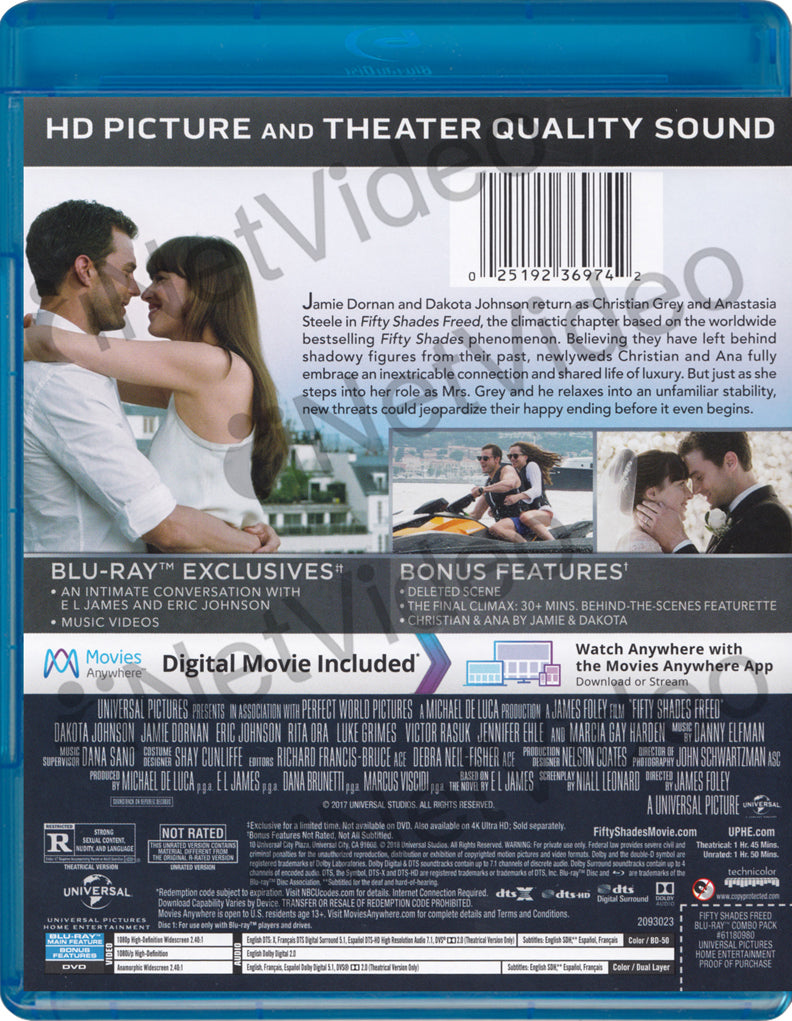 Fifty Shades Freed Blu Ray Dvd Digital Blu Ray Unrated Edition On Blu Ray Movie 