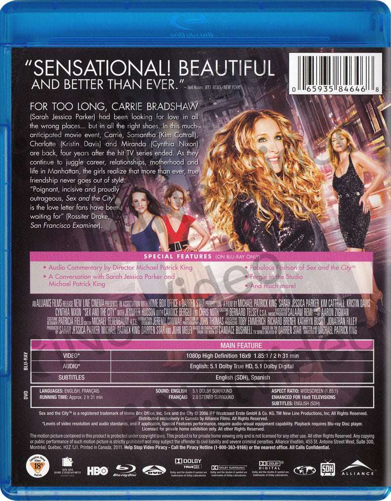 Sex And the City : The Movie (Blu-ray + DVD Combo) (Blu-ray 