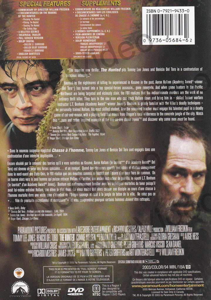 The Hunted (Tommy Lee Jones) (Fullscreen) (Bilingual) on DVD Movie