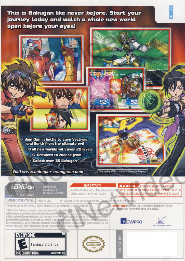 bakugan battle brawlers wii game