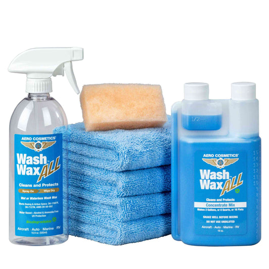 SansZo Total Detail Waterless Car Wash Wax and Polish Kit 88 OZ - Cleans,  Shines and Protects