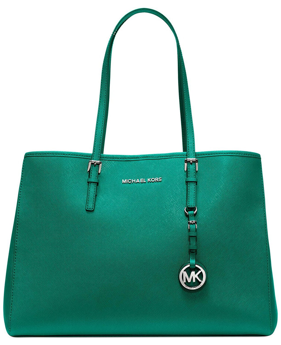 Michael Kors Jet Set Travel Large Ew Tote Aqua Leather– Bag Lady Shop