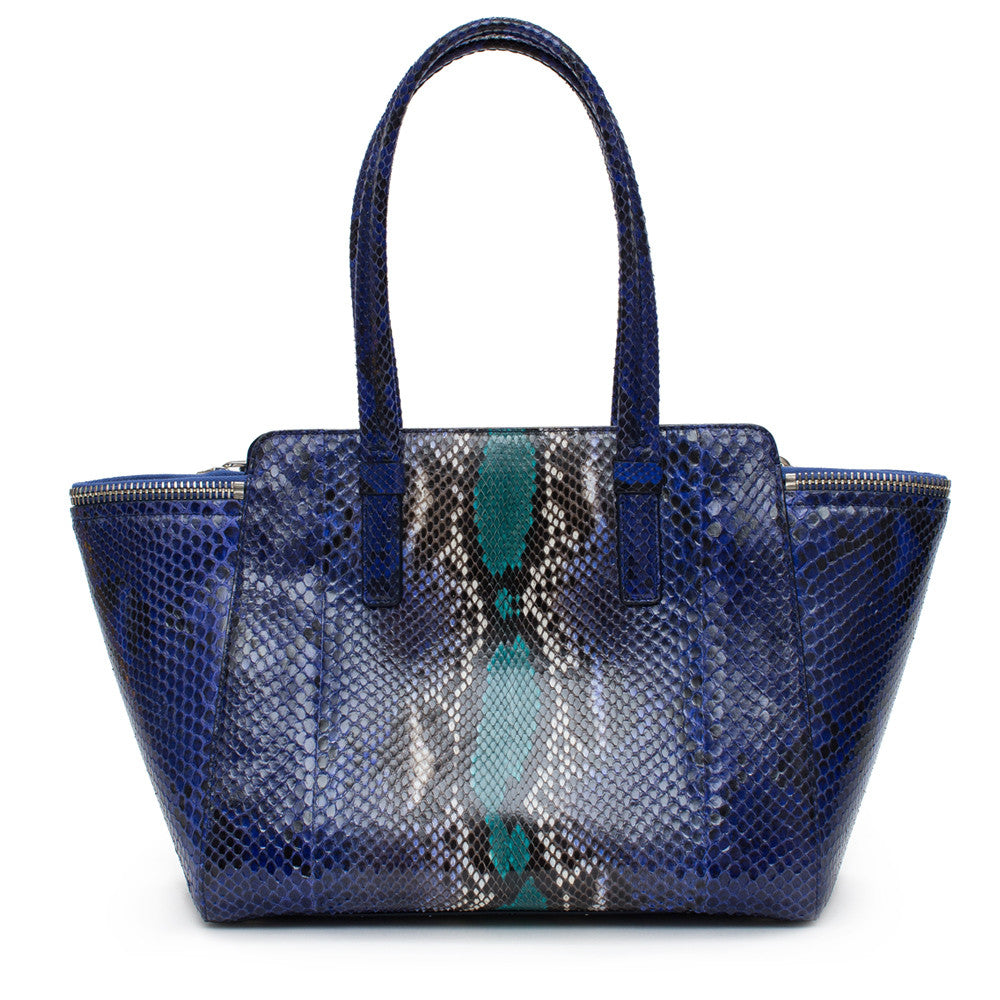 Salvatore Ferragamo Python Verve Tote Purple Silver Bag New– Bag Lady Shop