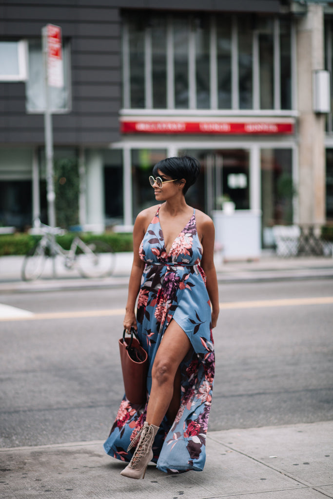 Printed Floral Maxi Dress | Fashion, Black women fashion, Fashion outfits