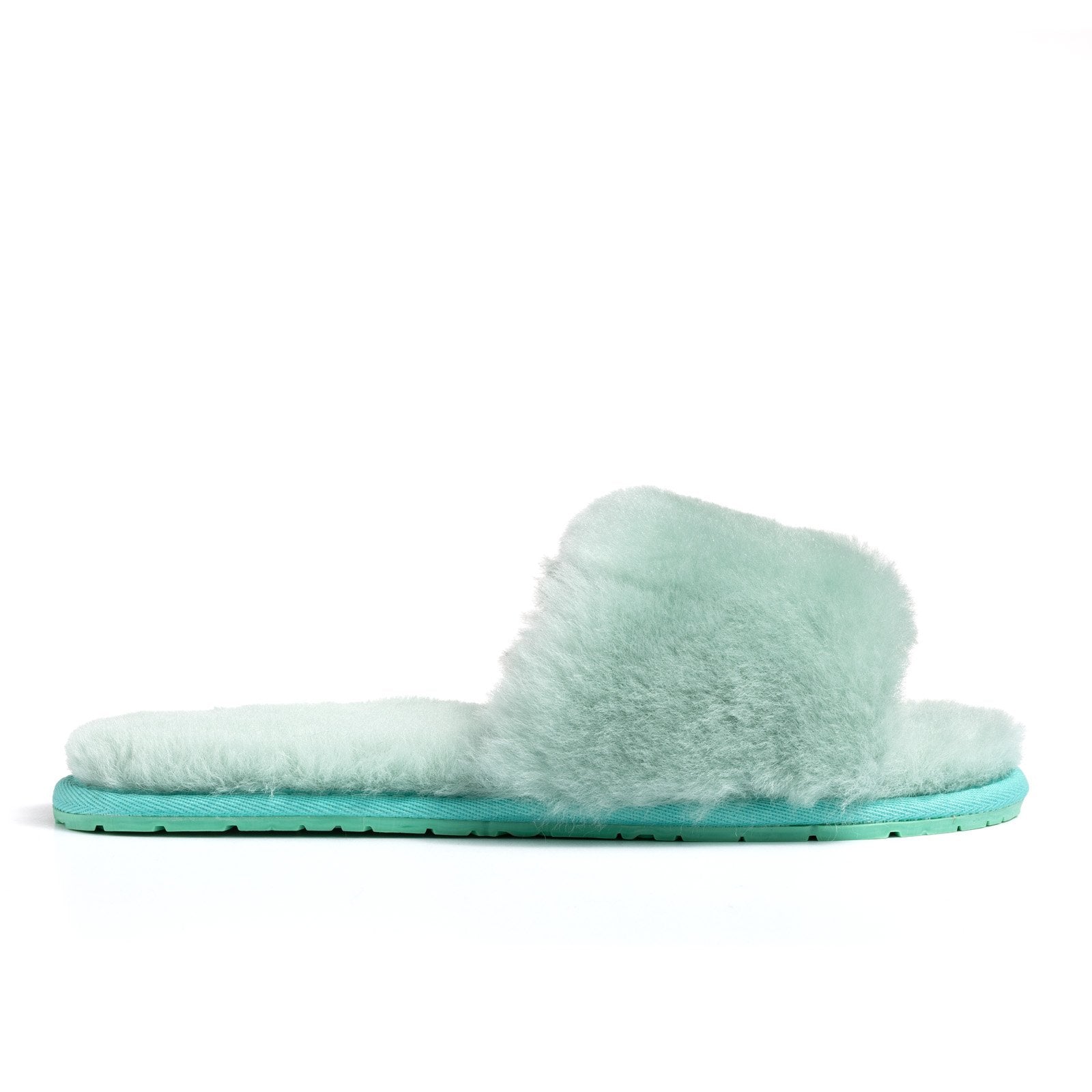 green fluffy slippers