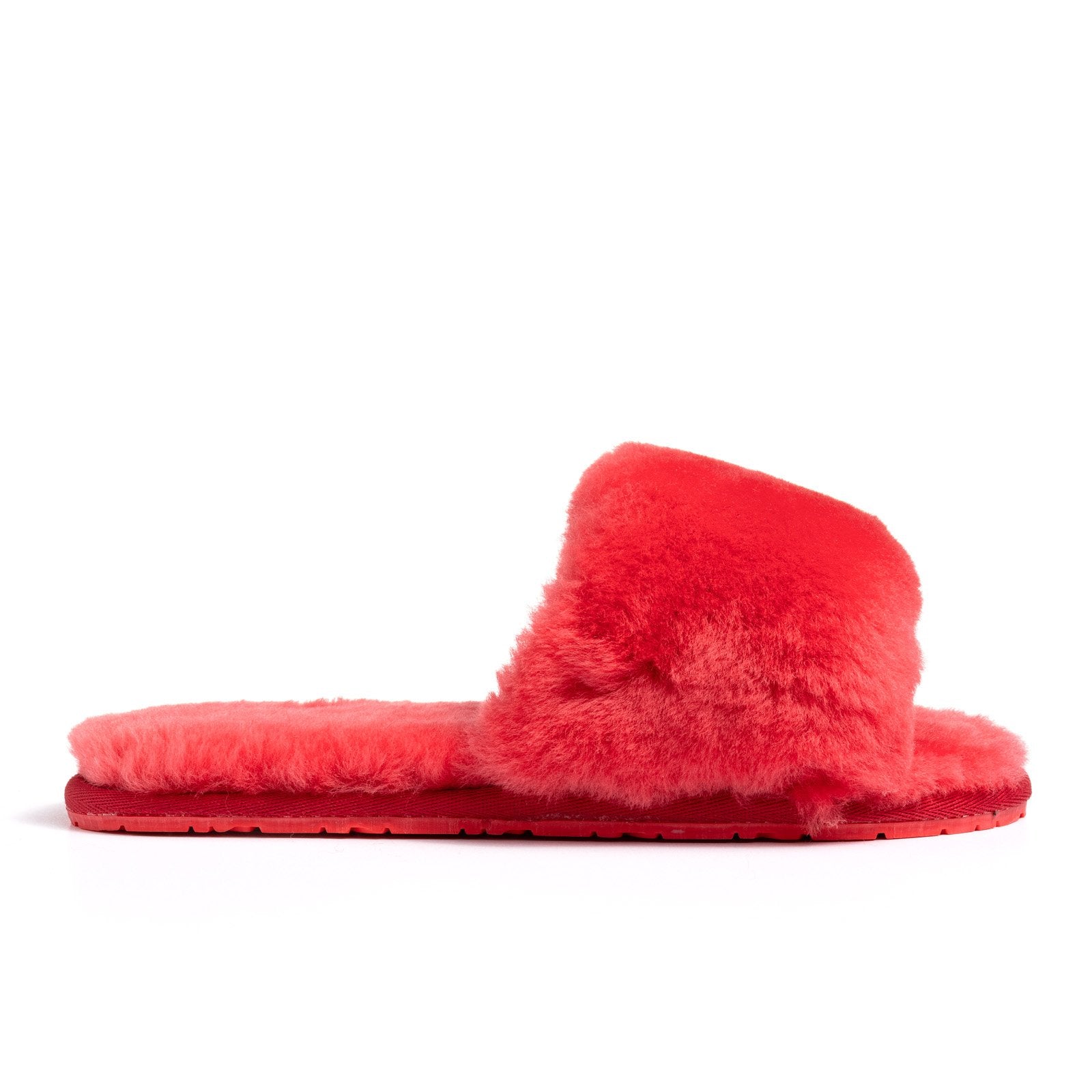 red fluffy slippers