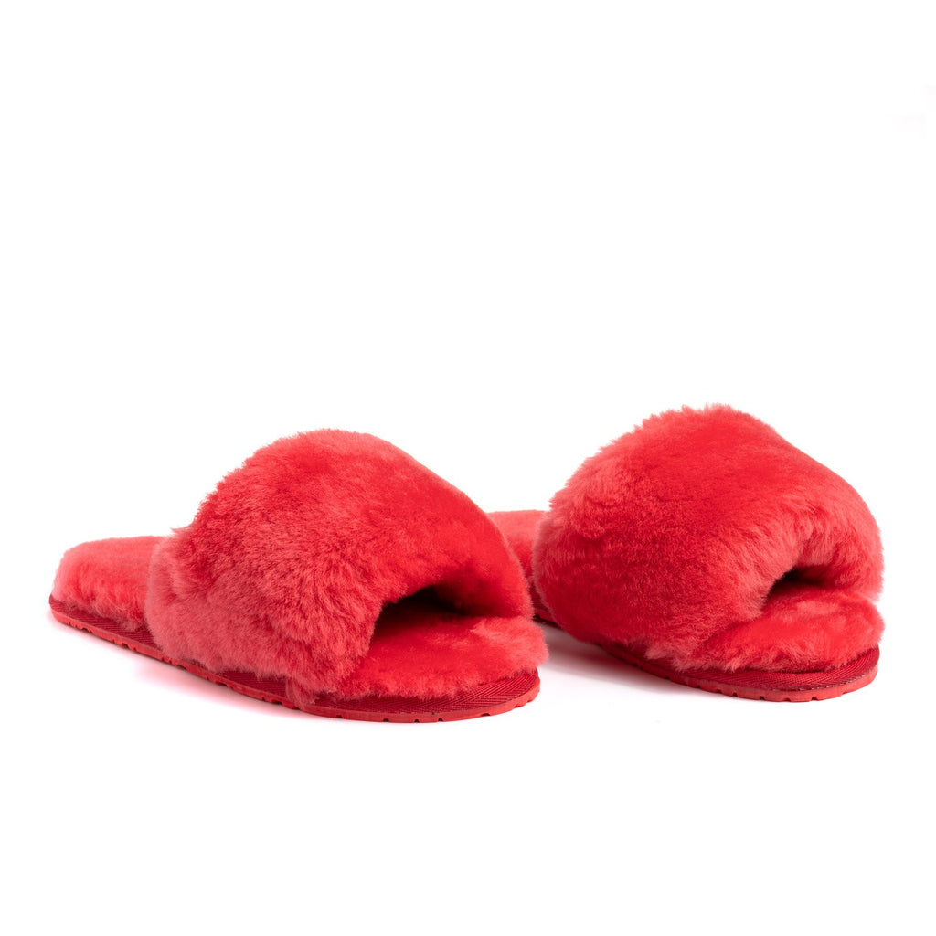 Red Lamb Fur Slippers – Confetti Boutique