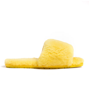 yellow fur slippers