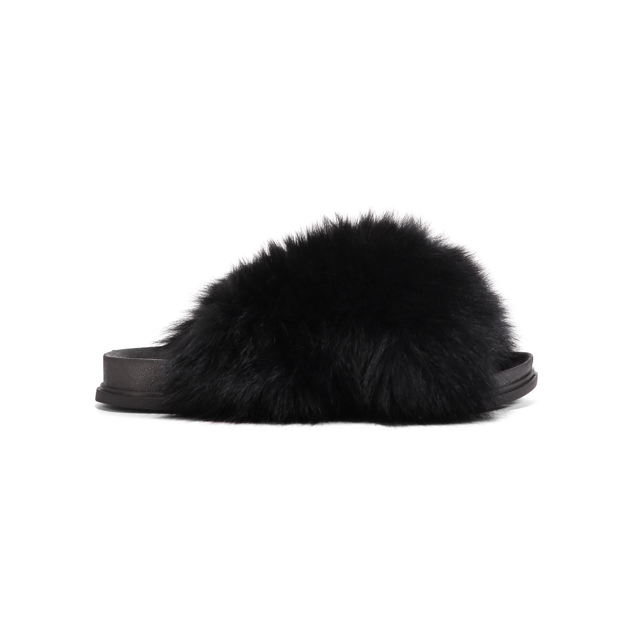 criss cross fur slides