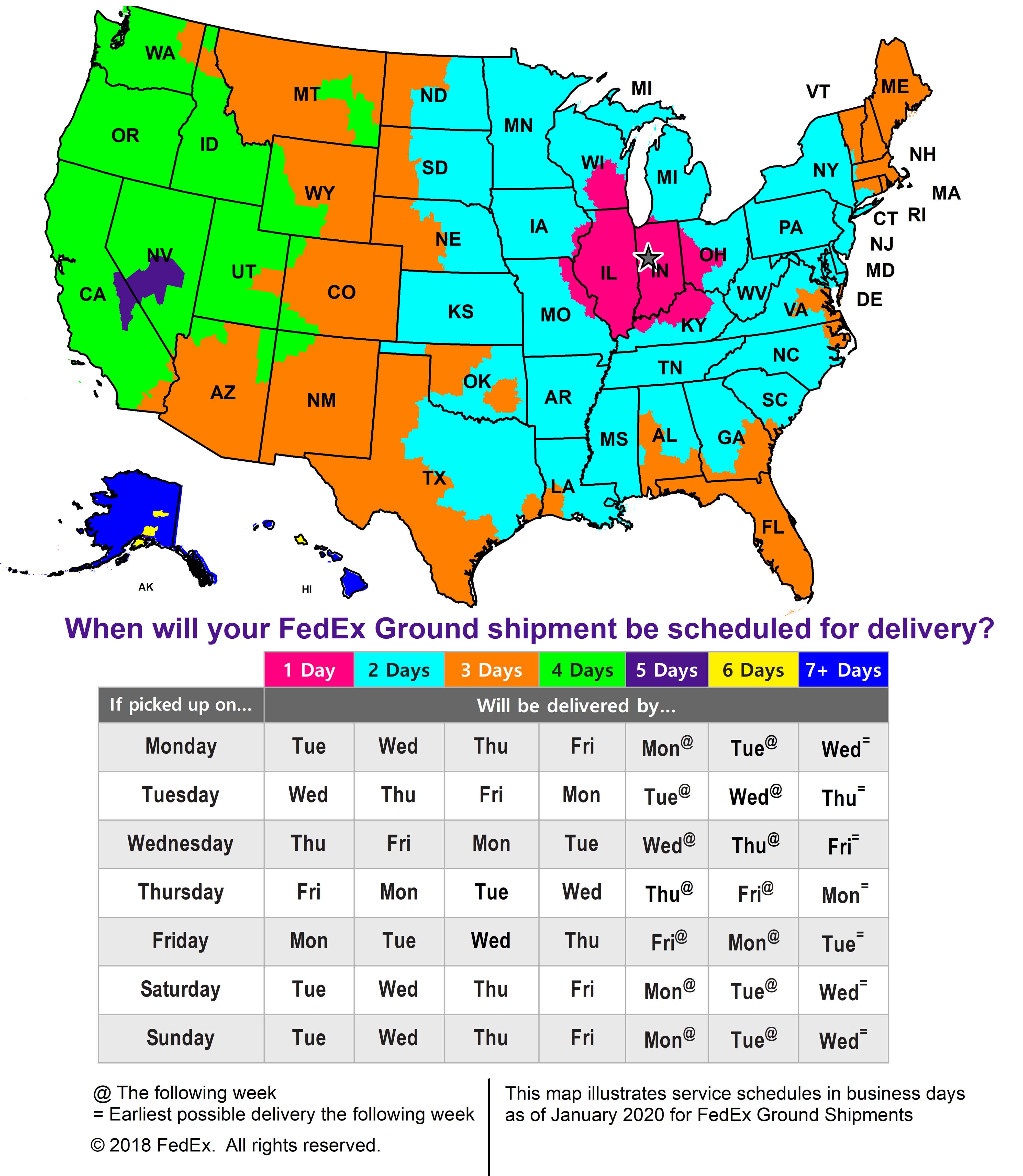 Fedex Ground Service Map United States Map