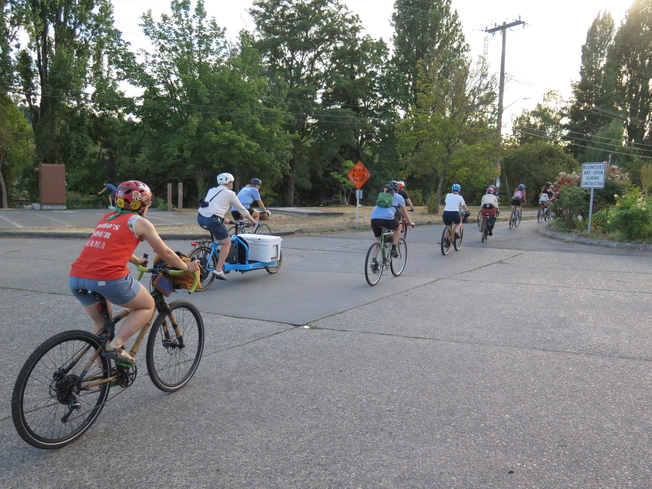 Image of a group ride along the Burke-Gilman Trail in Seattle.