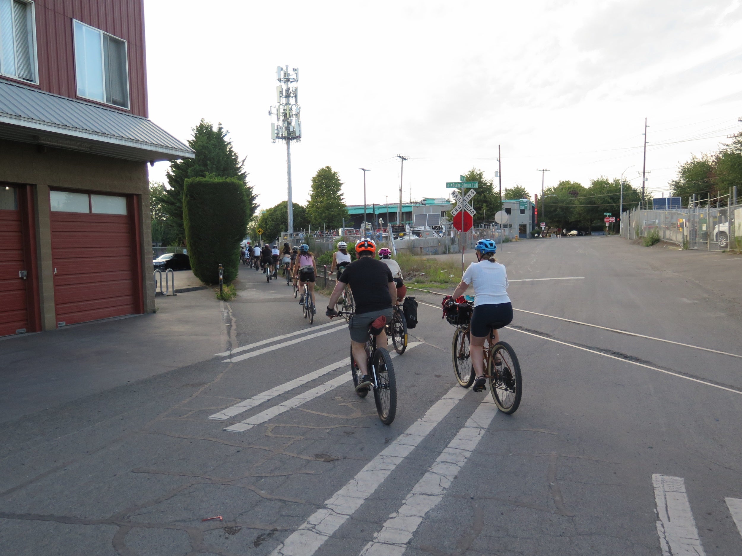 Image of a group ride along the Burke-Gilman Trail in Seattle.