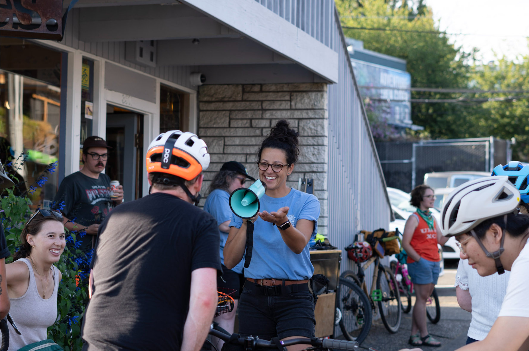 Image of the raffle outside Free Range Cycles.