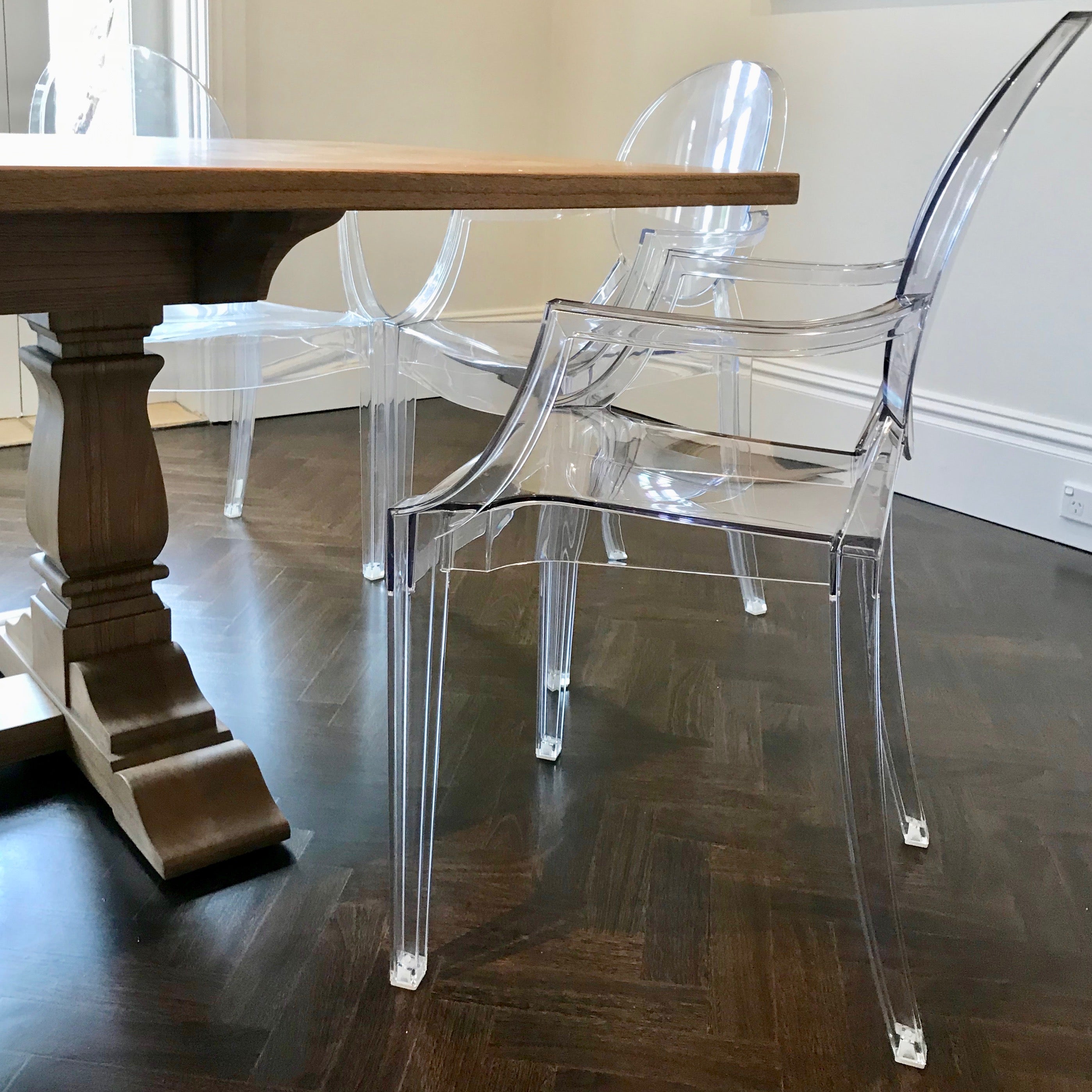 set of four louis ghost chairphilippe starck for kartell