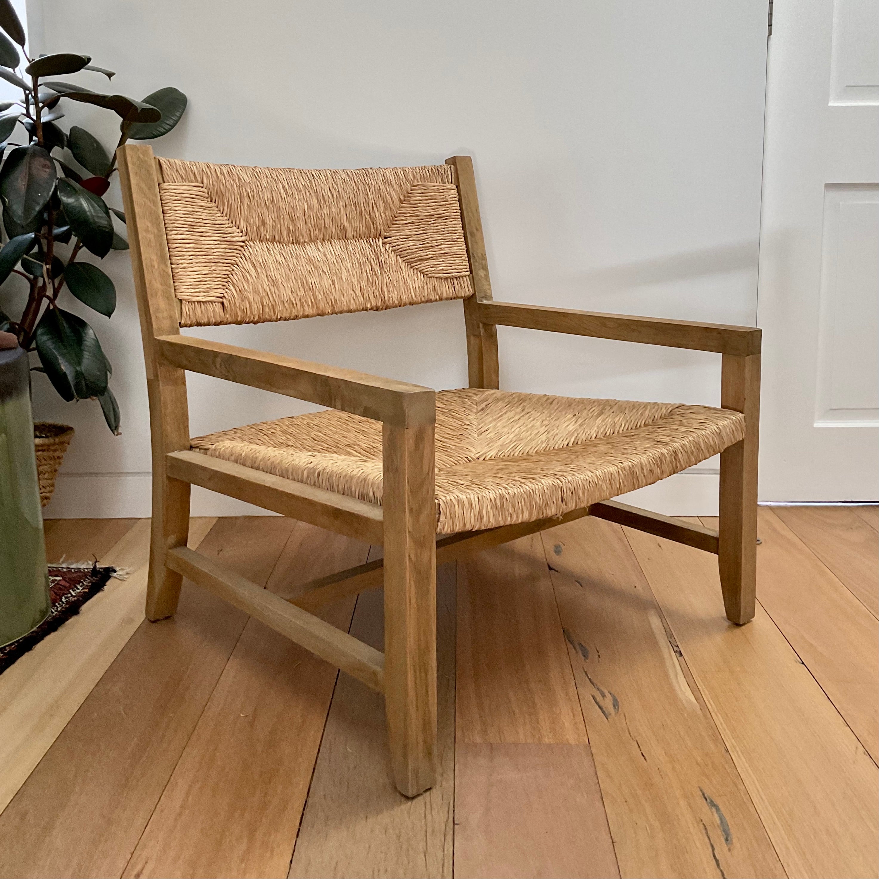 Timber Occasional Chair with Woven Paper Cord Seat by Coco Republic (2 available