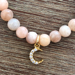 Sunstone Sun and Moon Mala Bracelet