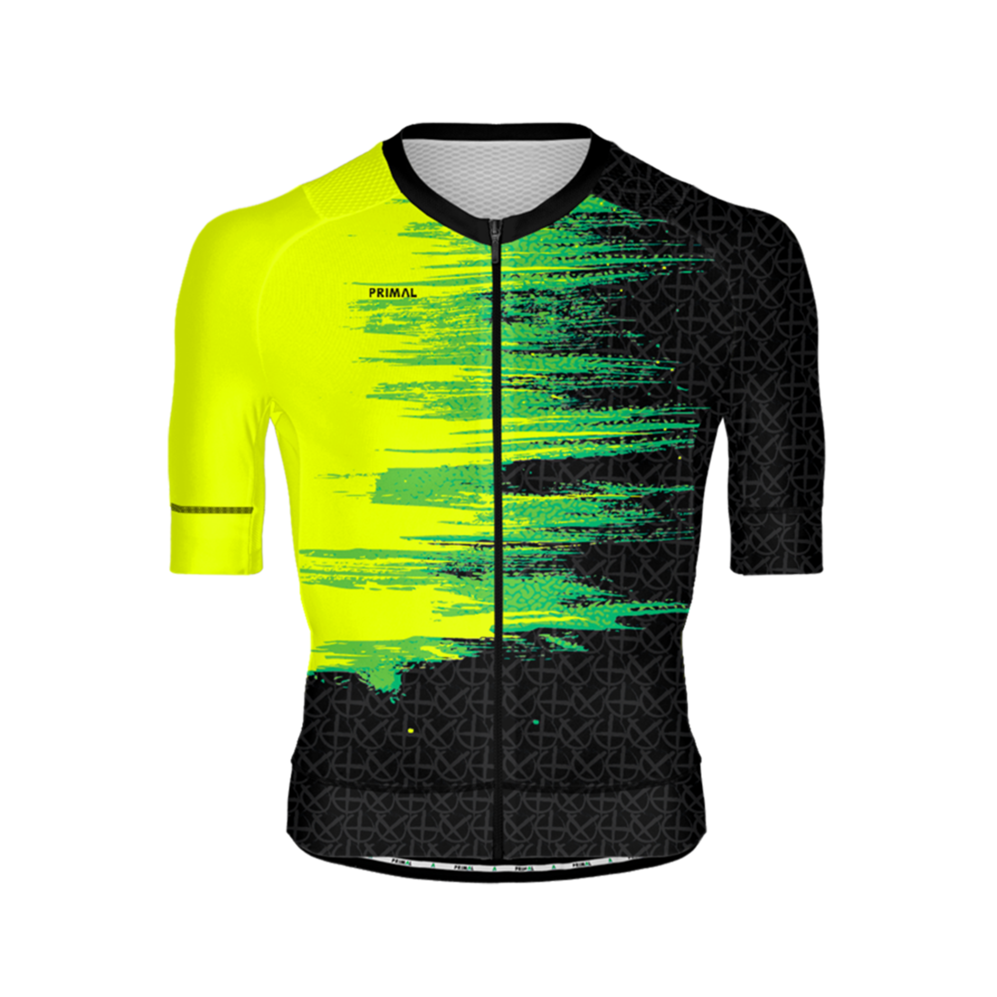 black and neon green jersey