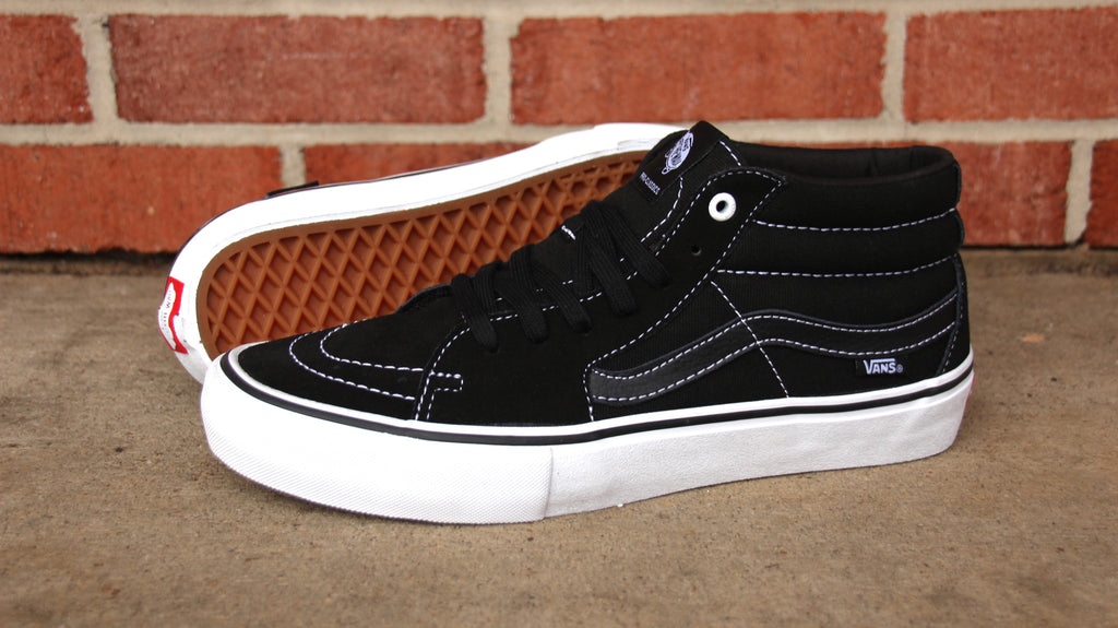 vans sk8 mid pro black white