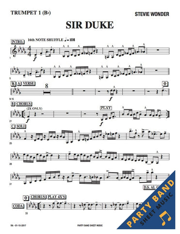 första titt bli billig annorlunda Sir Duke (Stevie Wonder) - Sheet Music Ho...