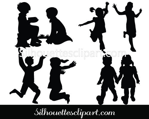 Download Children Silhouette Vector Graphics Download - Silhouettes ...