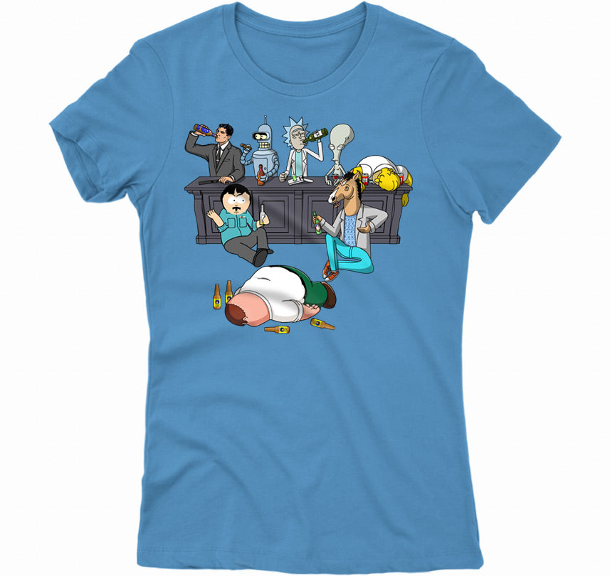 Drinking Buddies Shirt with Archer, Bender, Rick, Homer, Peter, Bojack ...