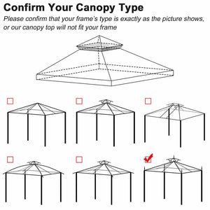 10x12 ft Gazebo Canopy Top Replacement 2 Tier Patio Garden UV-Resistant Cover