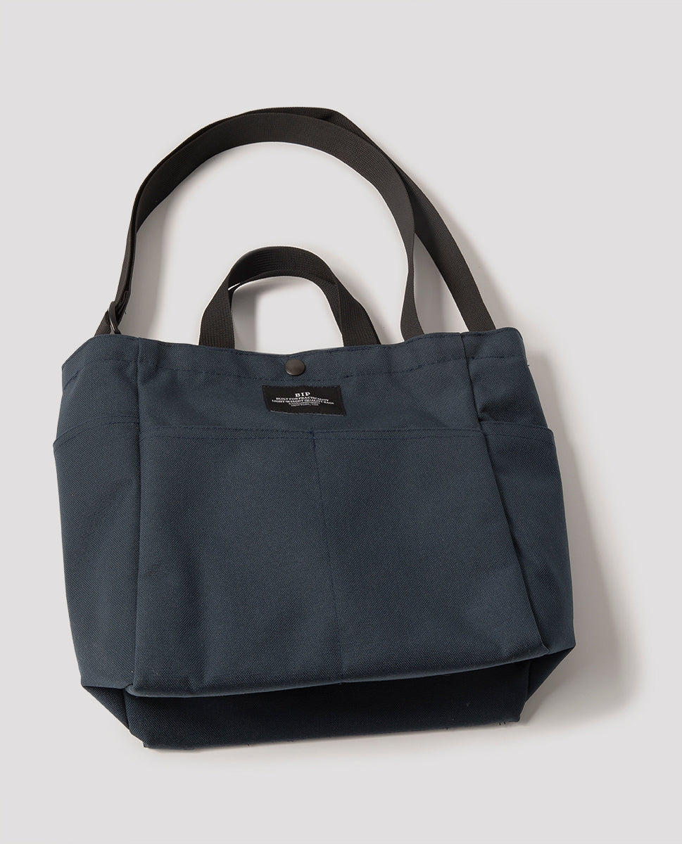 SMALL SIDE POCKET TOTE - BLACK NYLON TWILL – BAGSINPROGRESS New York