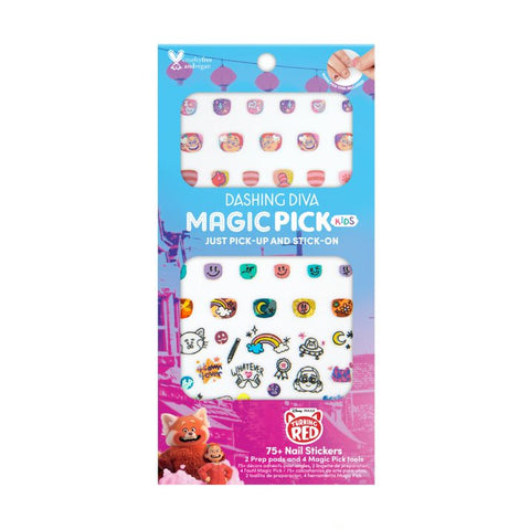 Dashing Diva MAGIC PICK Kids Disney and Pixar's Turning Red A Day With Mei multicolor kids gel nail strips.