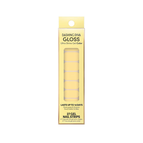 Dashing Diva GLOSS Color Mellow Yellow Spring gel nail strips.