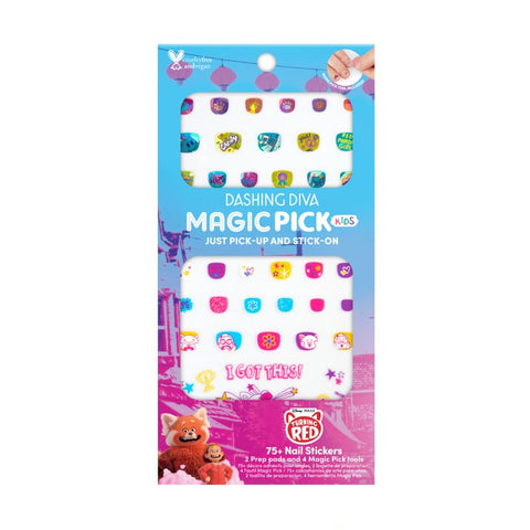 Dashing Diva MAGIC PICK Kids Disney and Pixar's Turning Red Two of a Kind multicolor kid's gel nail strips.