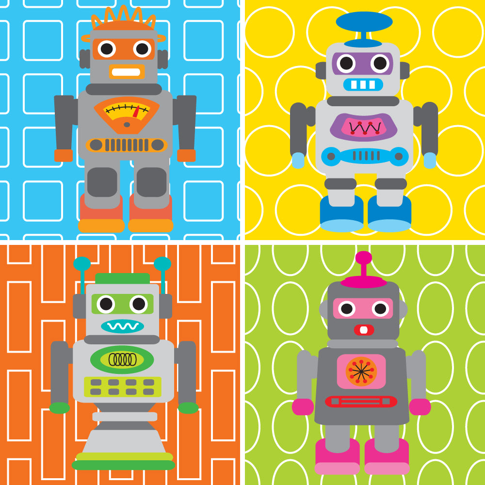 robot, character, kids, plate