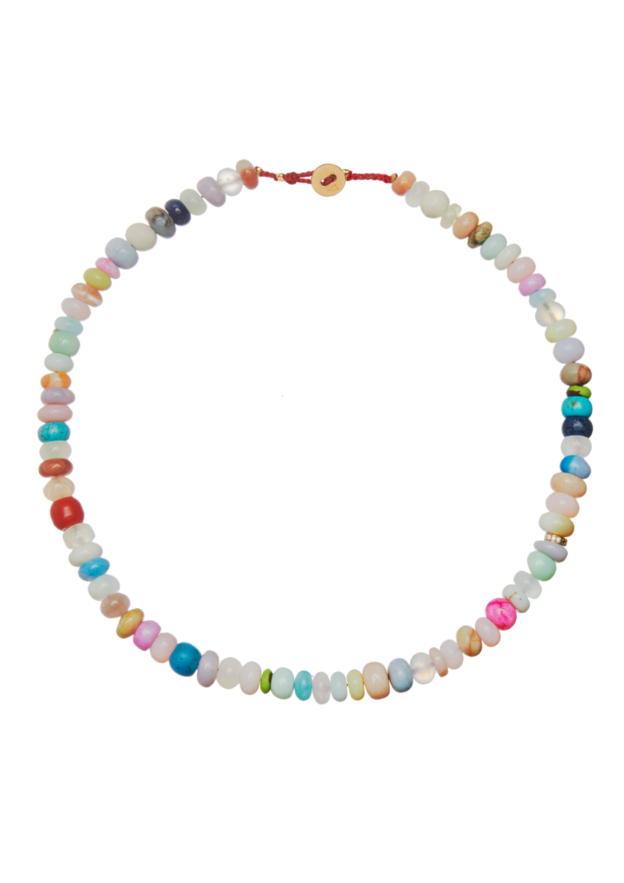 Long Rainbow gemstone candy necklace 14k gold OOAK – Vivien Frank Designs