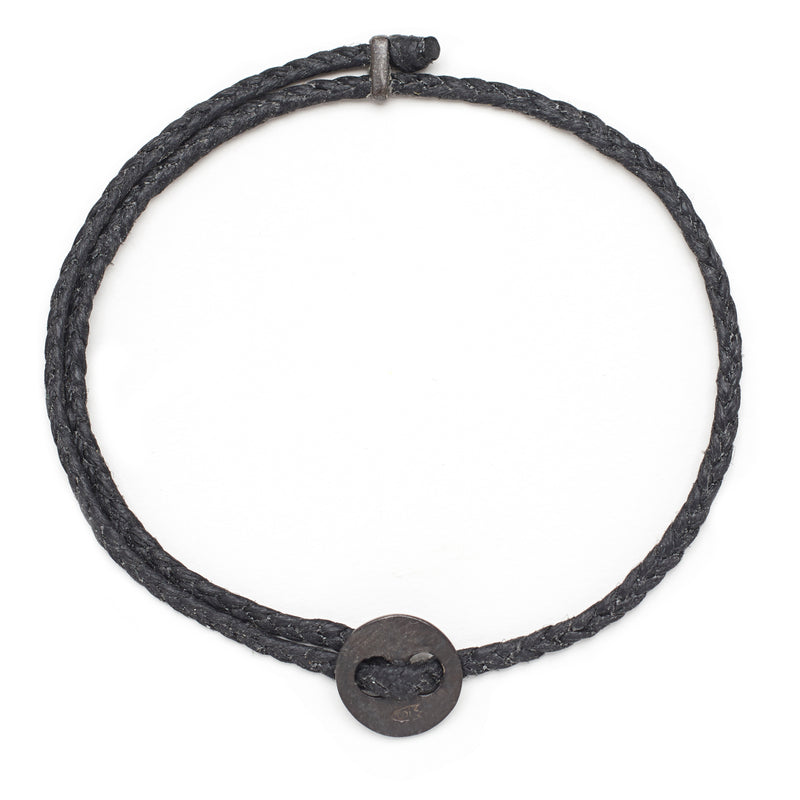 Scosha Friendship Braid In Oxidized Silver And Black