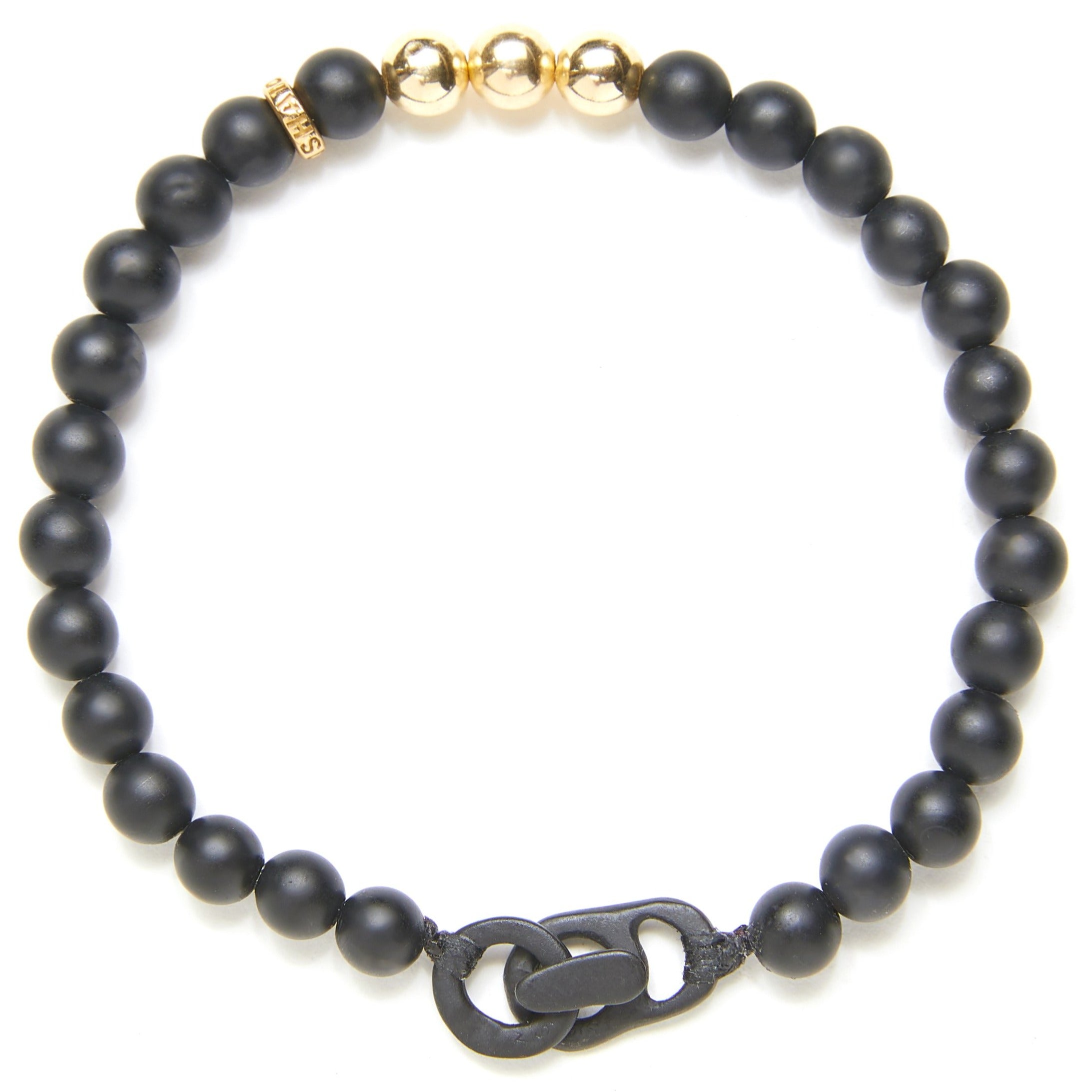 Scosha | Bondi Bracelet in Gold with Matte Onyx