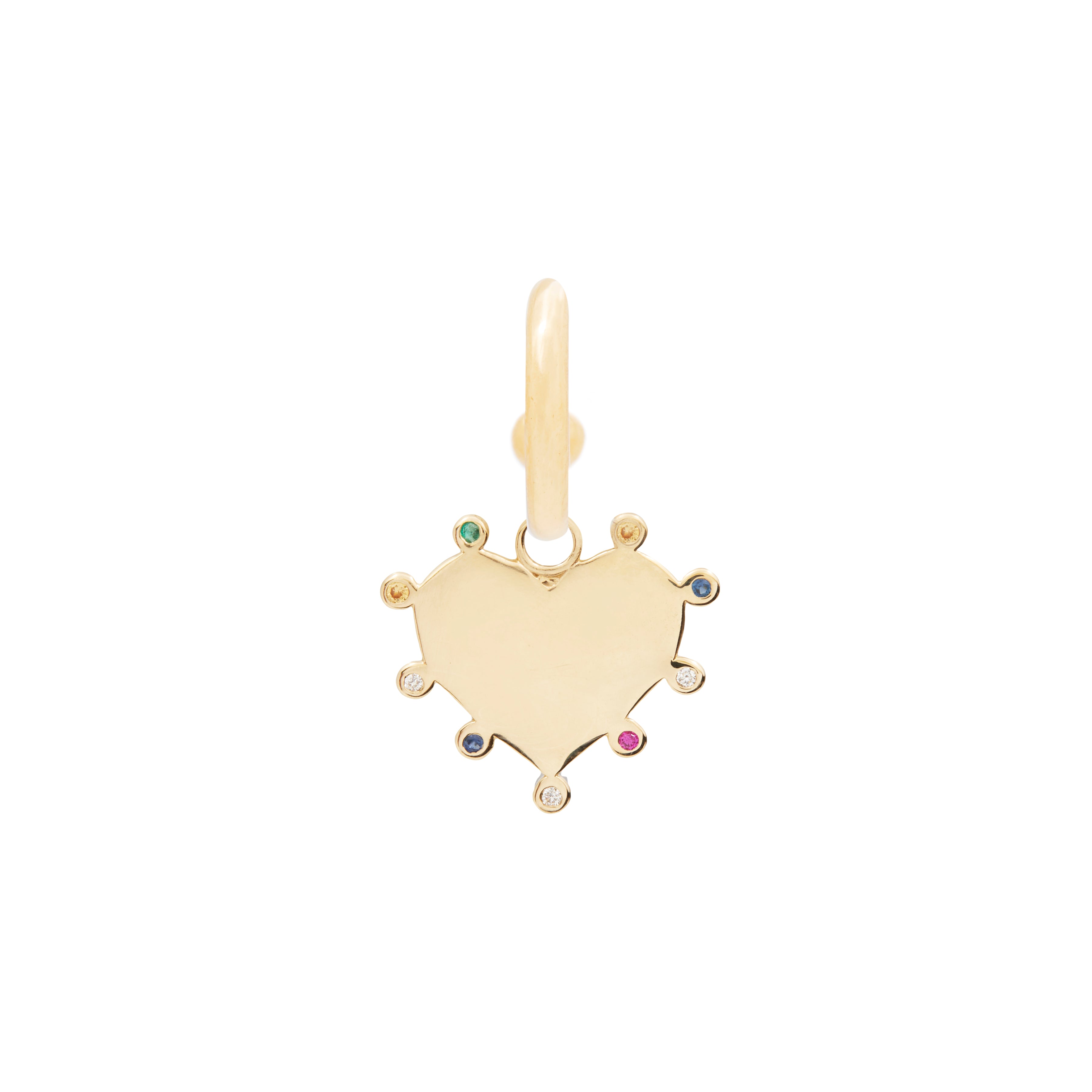 Rainbow Gems Heart Charm