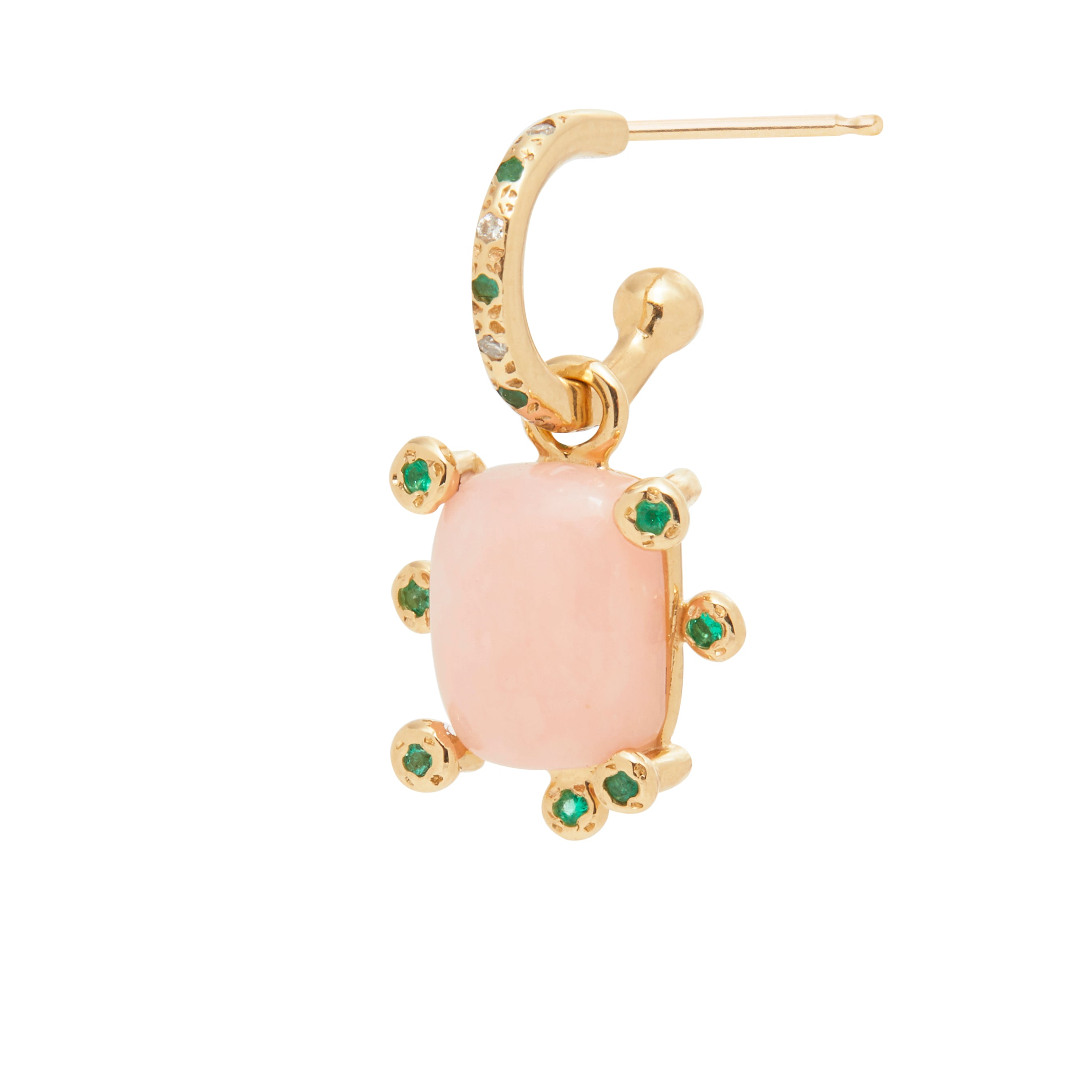 Genie Earring with Pink Opal