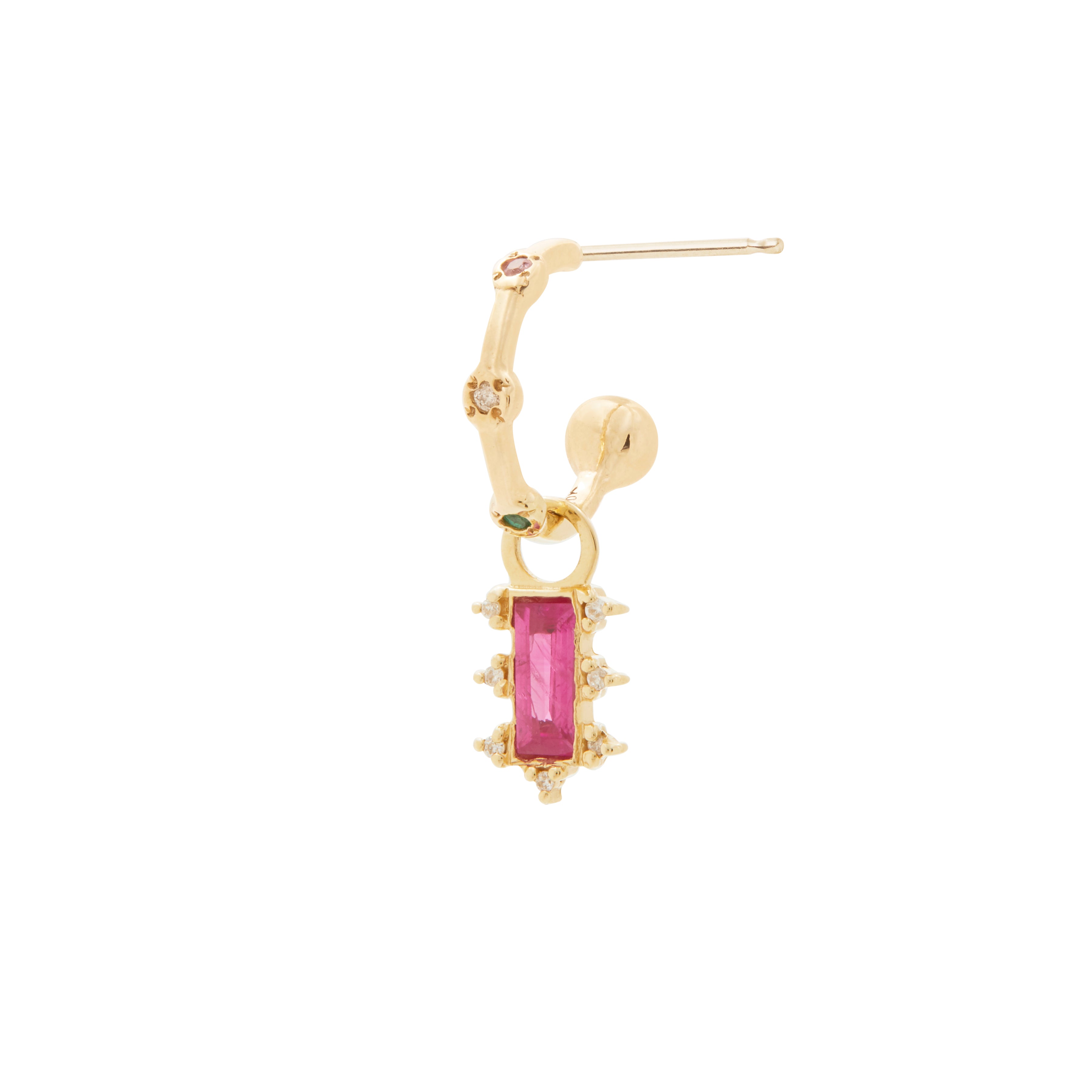 Mosaic Earring with Ruby