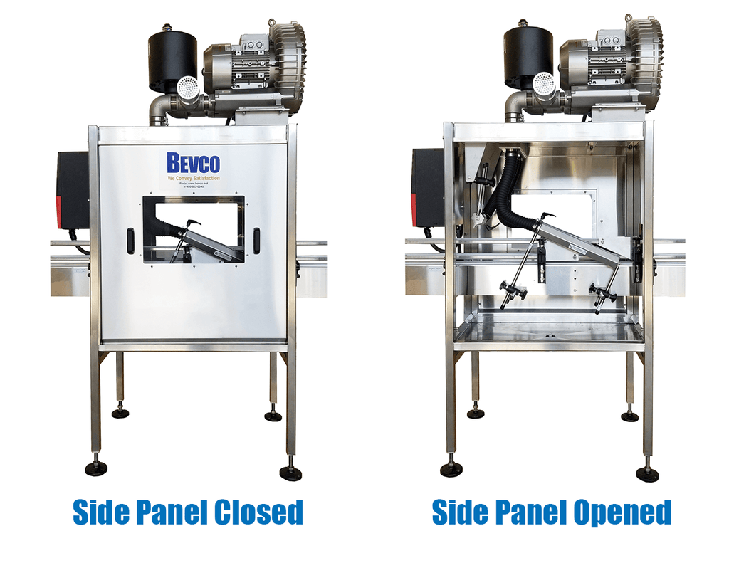 Blow-Off (Air Knife) Tunnel Side Panel closed and opened