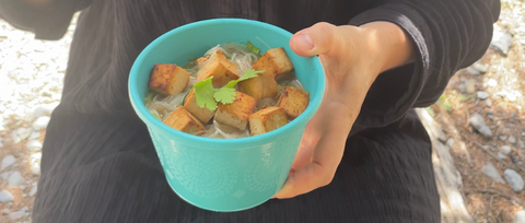 Camping food miso soup