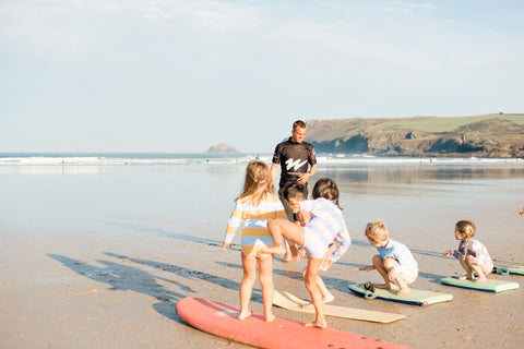 Kids surf lessons on Polzeath beach