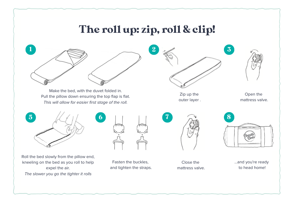 Bundle Beds Travel Bed Roll Up Instructions