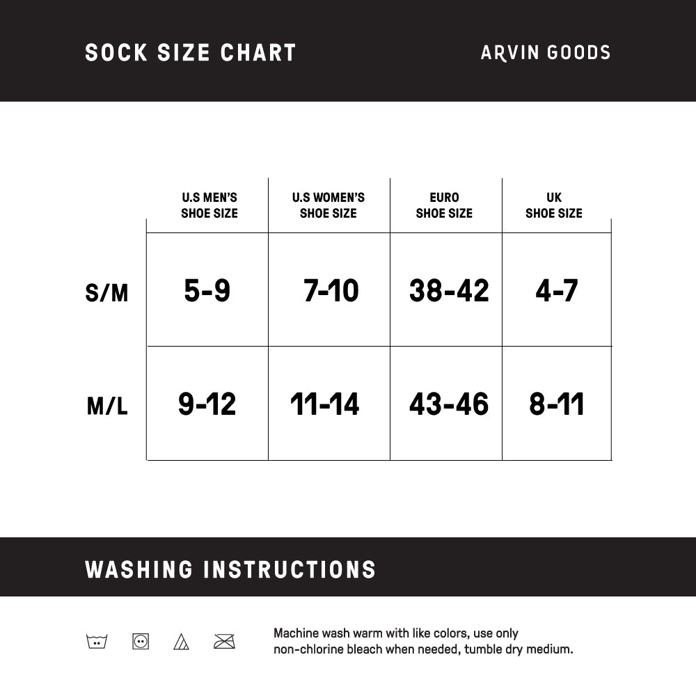 Sock Size To Shoe Size Chart