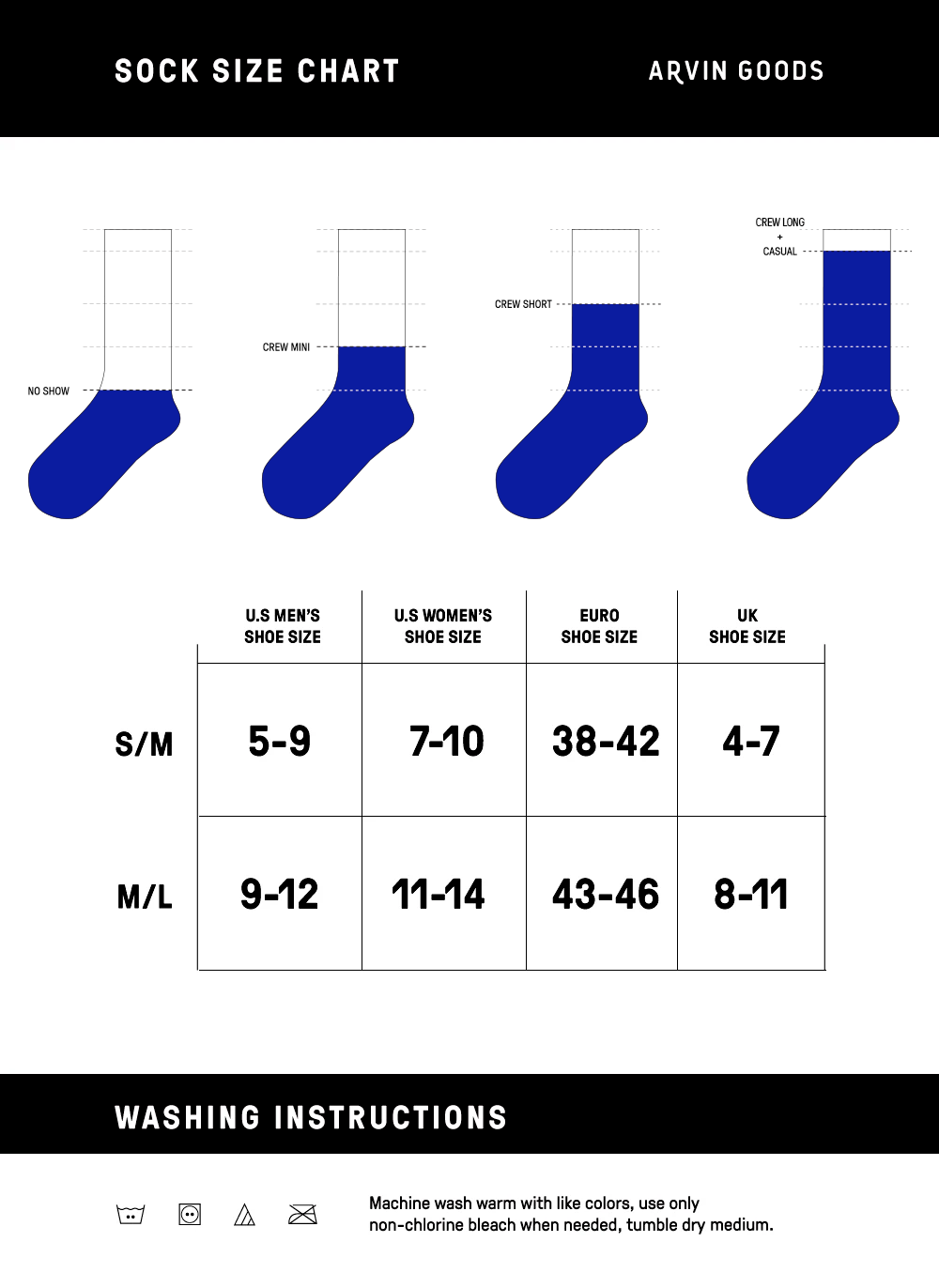Socks Conversion Chart