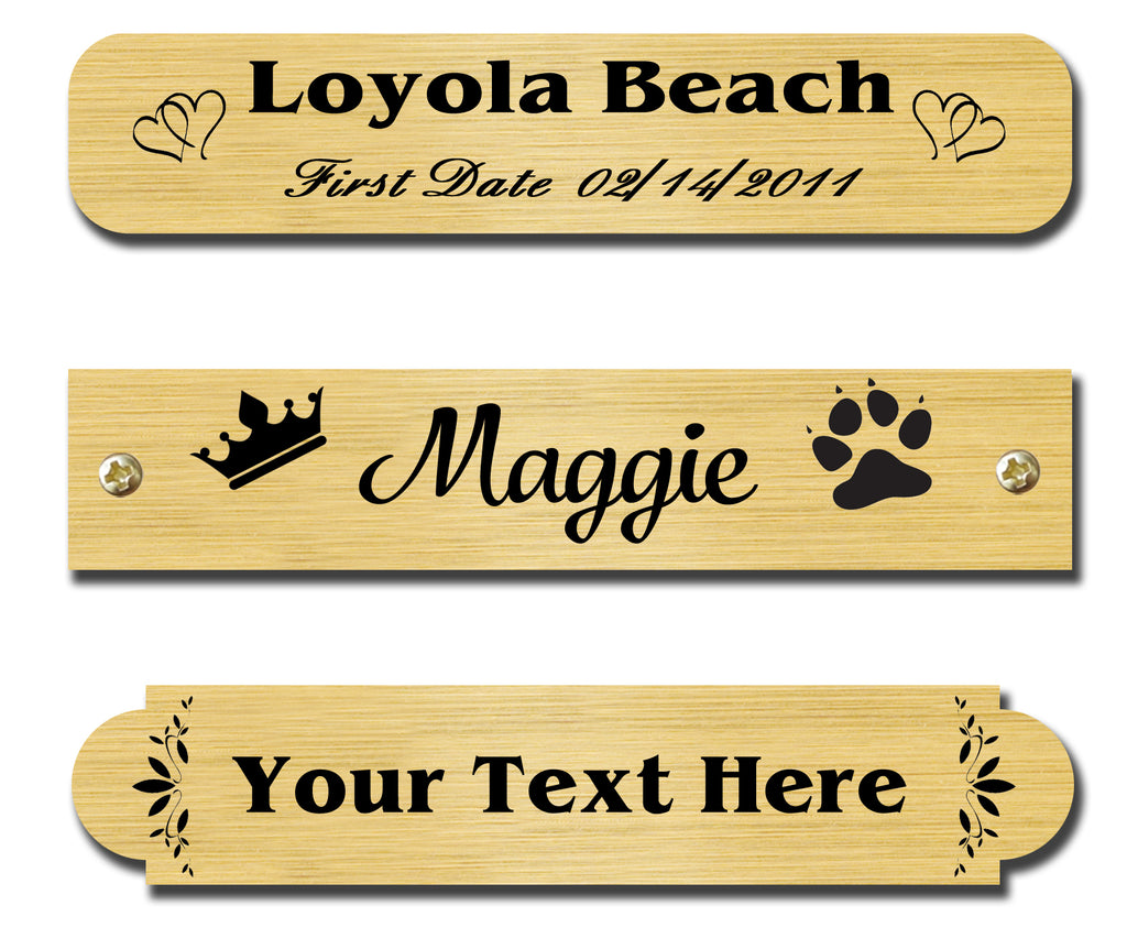 05 H X 25 W Satin Brass Name Plate Enm Engraving