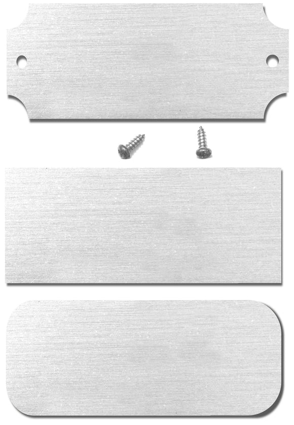 blank silver name plate