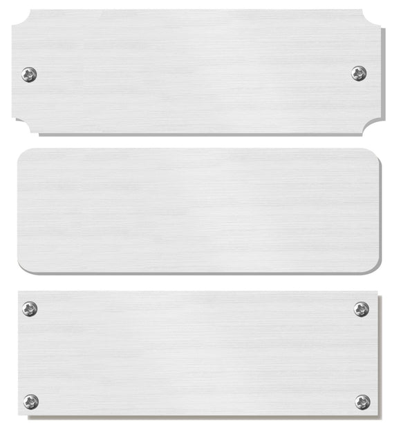 blank silver name plate