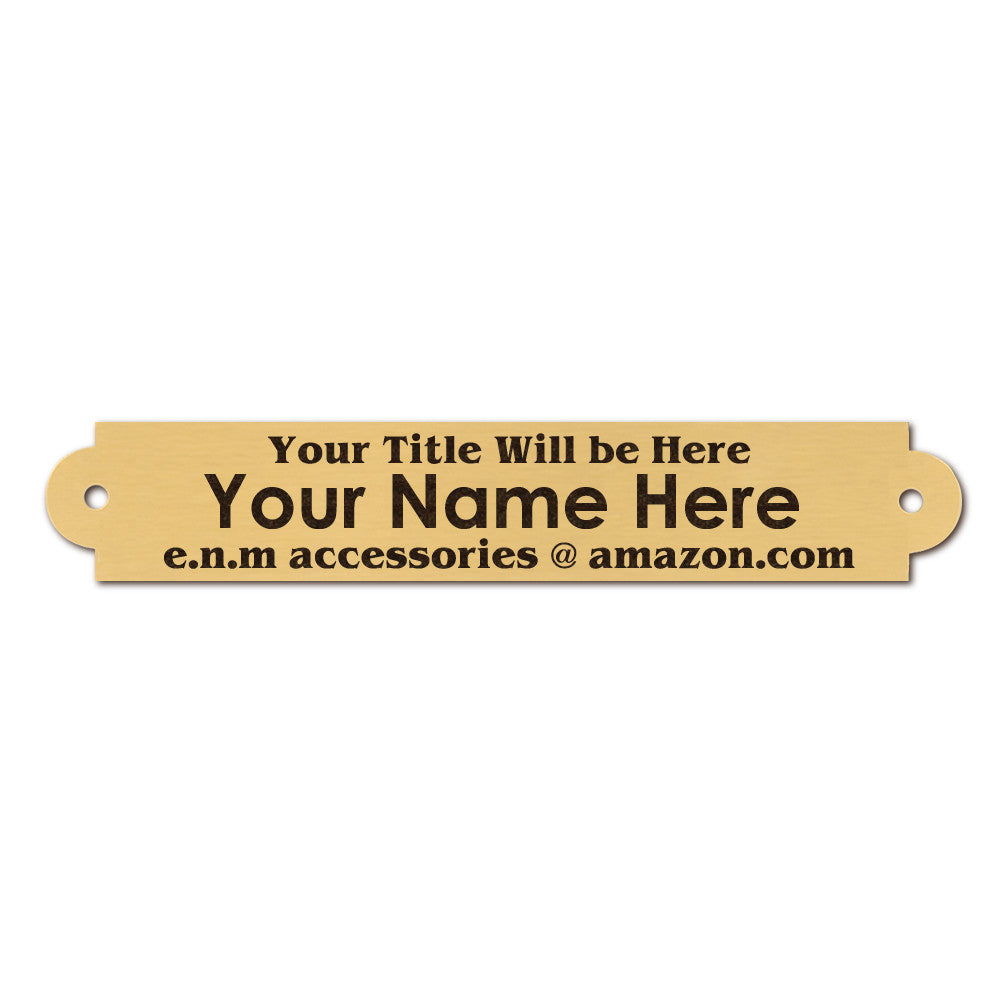 075 H X 45 W Satin Gold Brass Name Plate With Decorative Ends